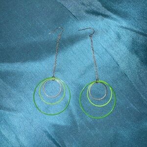 Green hoop earrings y2k